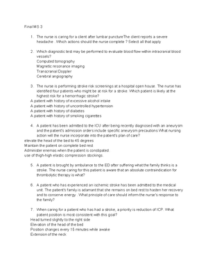 Cranial Nerve Mnemonic Handout for Nursing Education (Vol. I) - Studocu