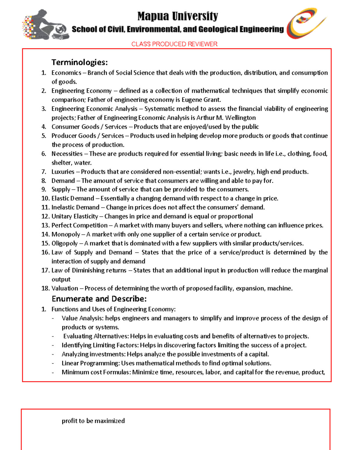 Terminologies in Engineering Economics: Key Concepts & Definitions ...