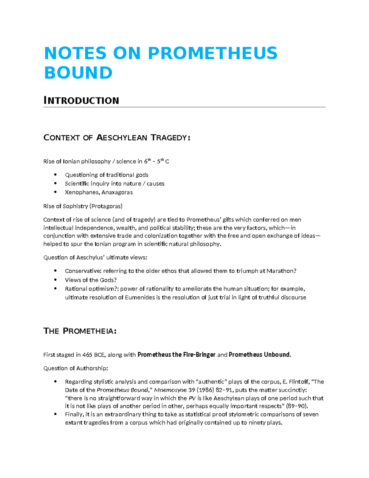 Prometheus Bound By Aeschylus Full Text