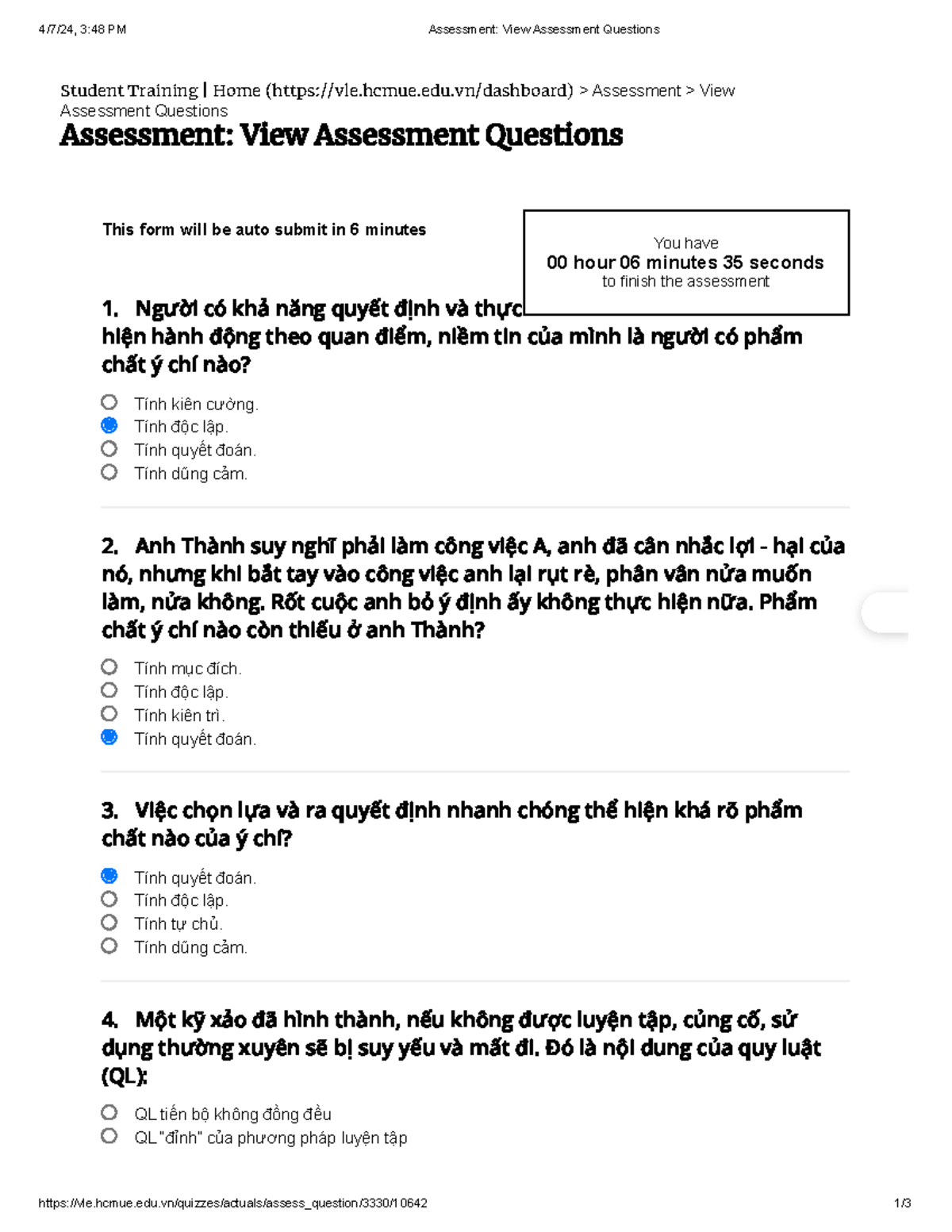 Assessment Questions for Course Code: Assessment Exam - Studocu