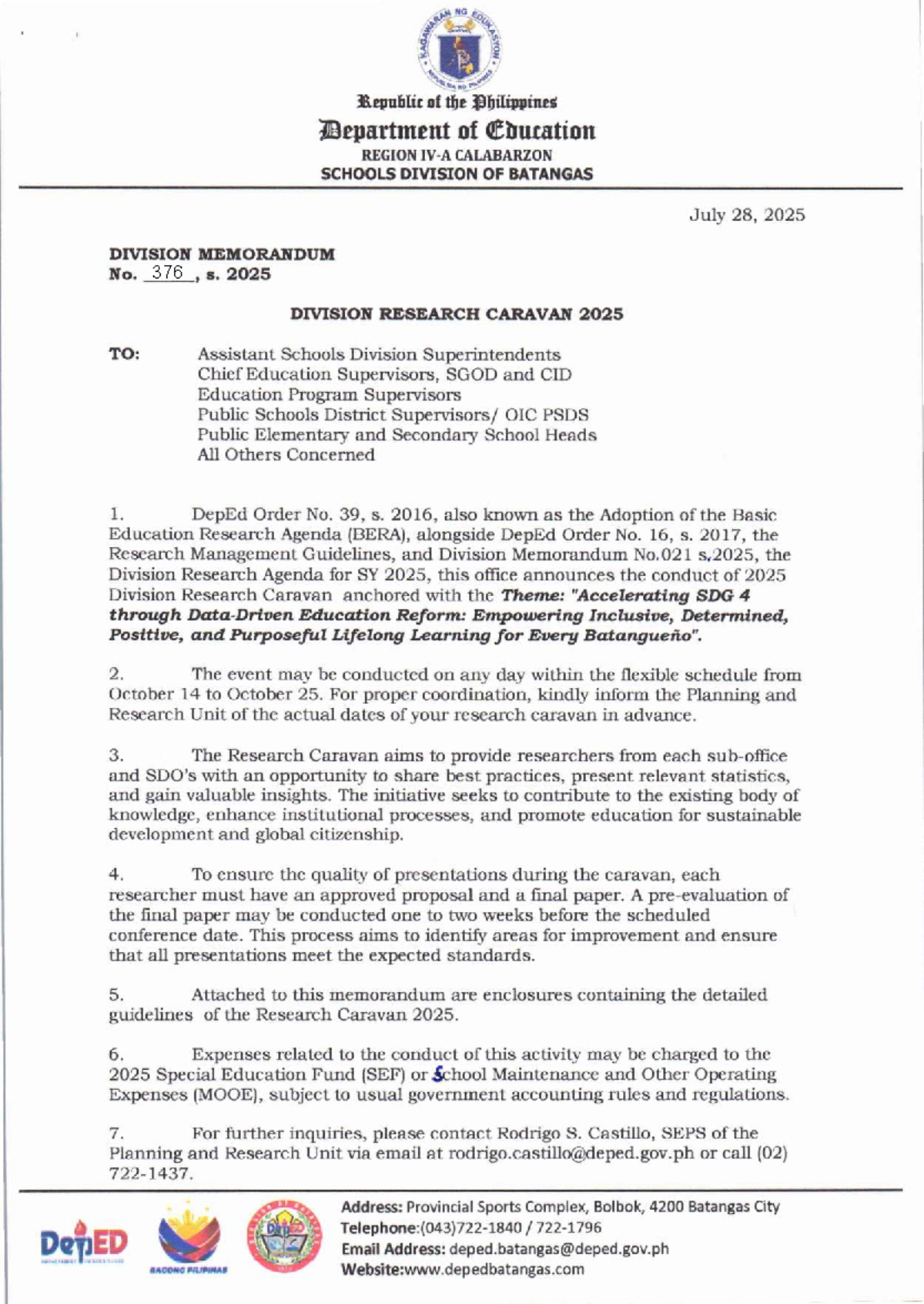 Division Research Caravan 2025: Empowering Lifelong Learning - Studocu