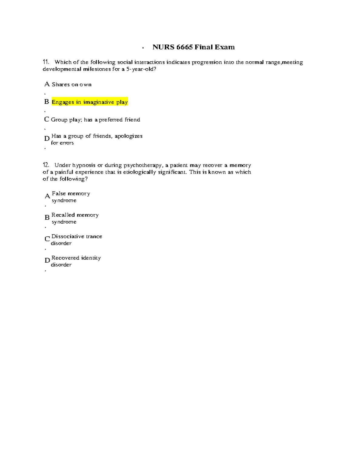 NUR 6665 Final EXAM 2022 Graded A - Deprecated API usage: The SVG back ...