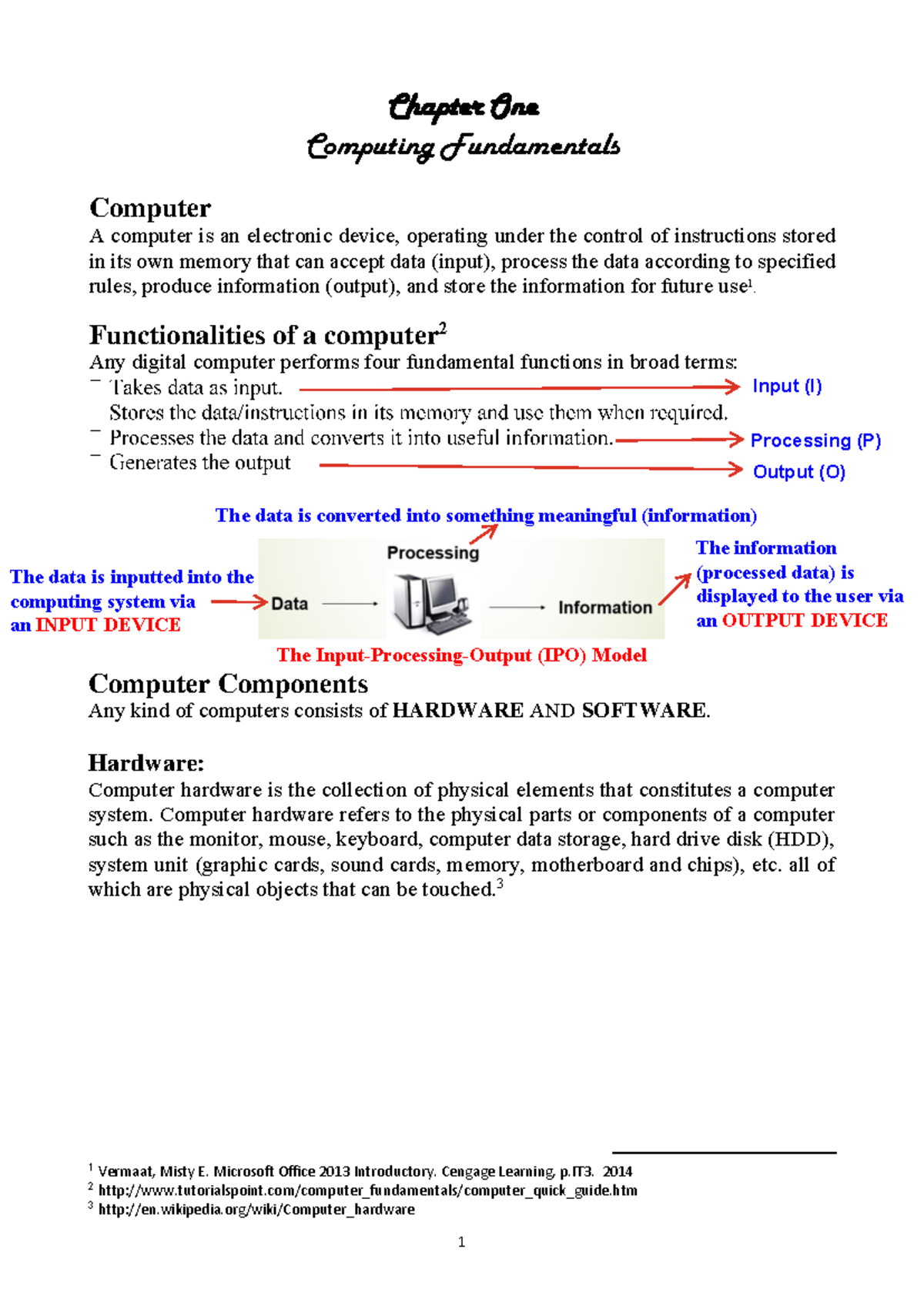 Chapter 1: Computing Fundamentals (COMP101) - Studocu