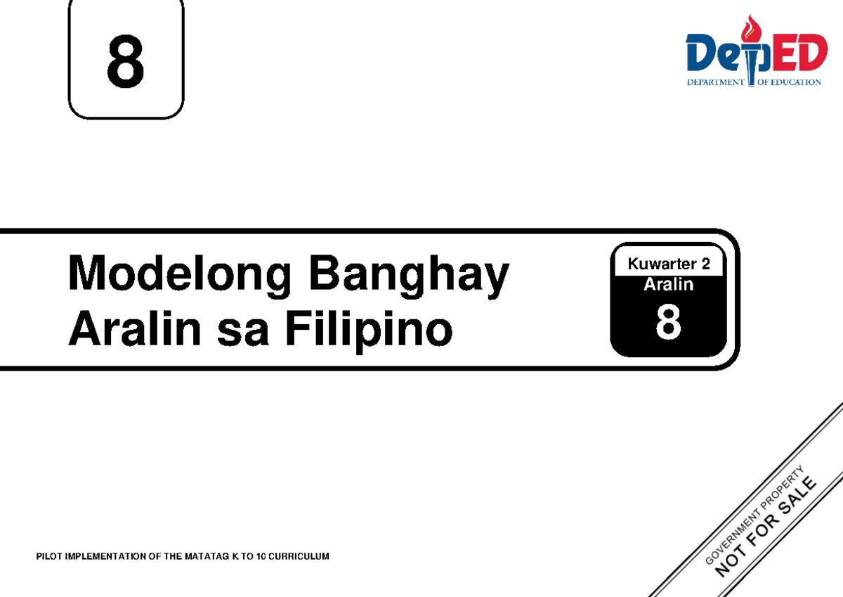 Q1 LE Filipino 8: Modelong Banghay Aralin sa Filipino - Linggo 8 - Document Preview