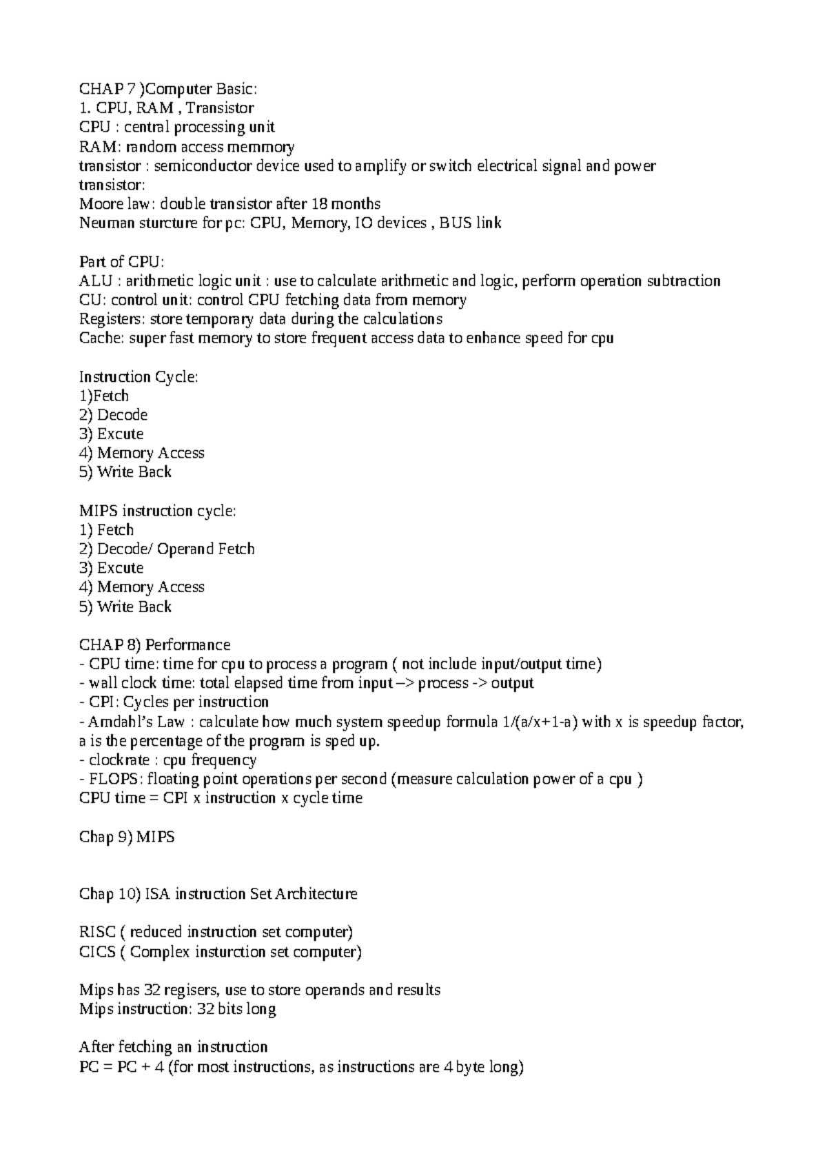 Computer Basics & Performance: CH 7-13 Summary Notes for CKT 101 - Studocu