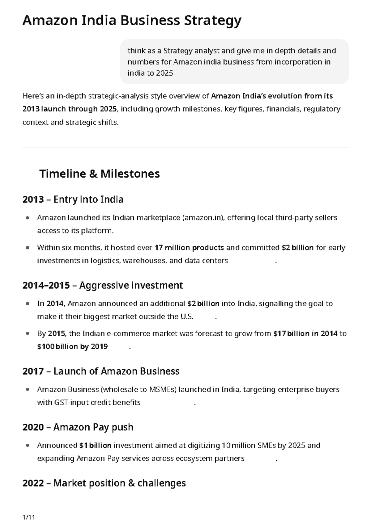Amazon India Business Strategy: Evolution & Financial Insights (2013 ...