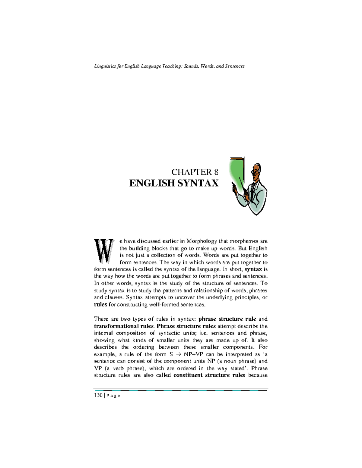Chapter 8: English Syntax in Linguistics for Language Teaching - Studocu