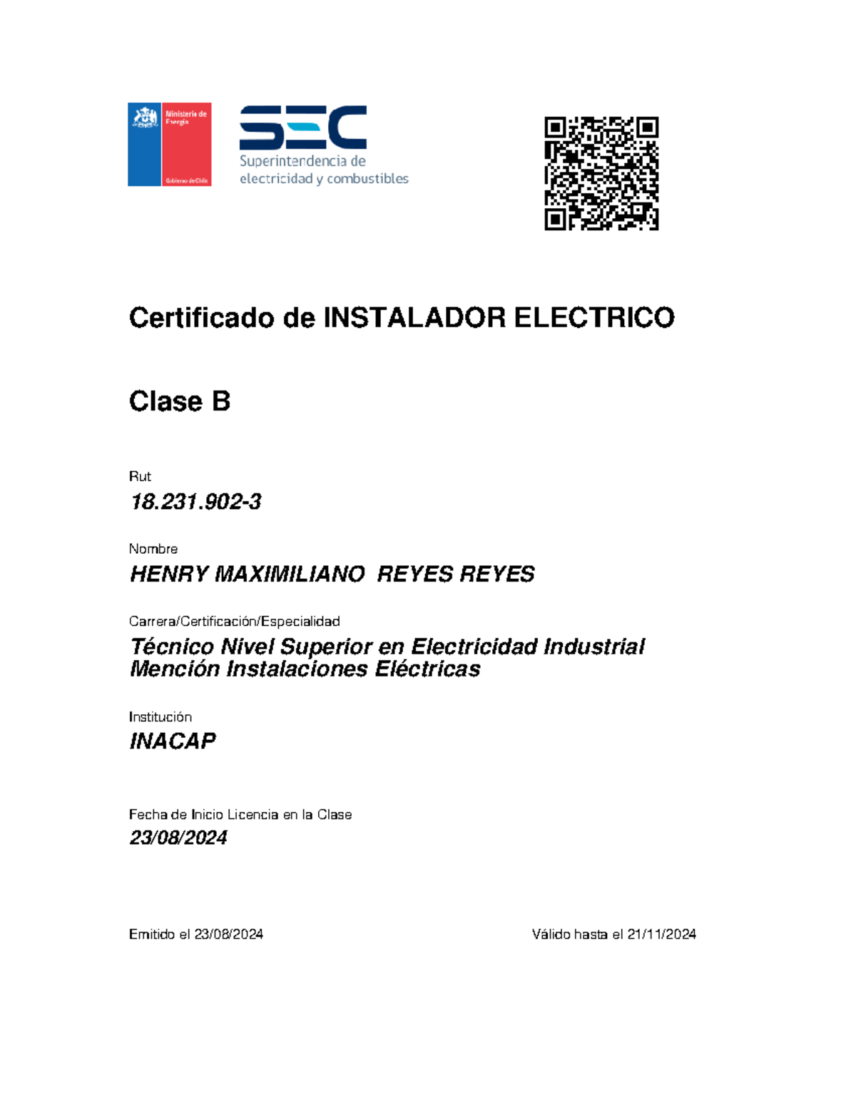 Certificado Sec 18231902 - Protecciones Eléctricas Y Puestas A Tierra ...