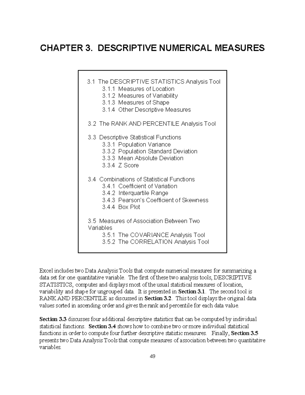 Descriptive Numerical Measures in Stats: Chapter 3 Overview - Studocu