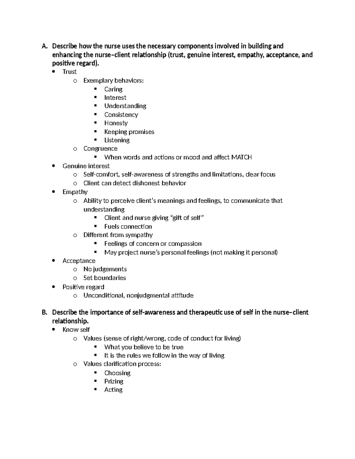 Chapter 5 Notes - A. Describe how the nurse uses the necessary ...