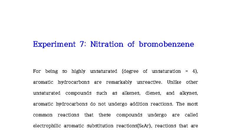 Experiment 7: Nitration of Bromobenzene - Detailed Procedure and ...