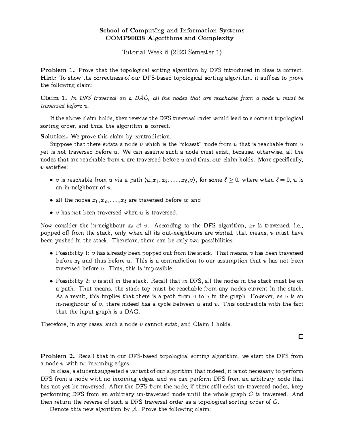 Jh-week06-solutions - Tutorial solution for COMP90038 of 2023 SM1 ...