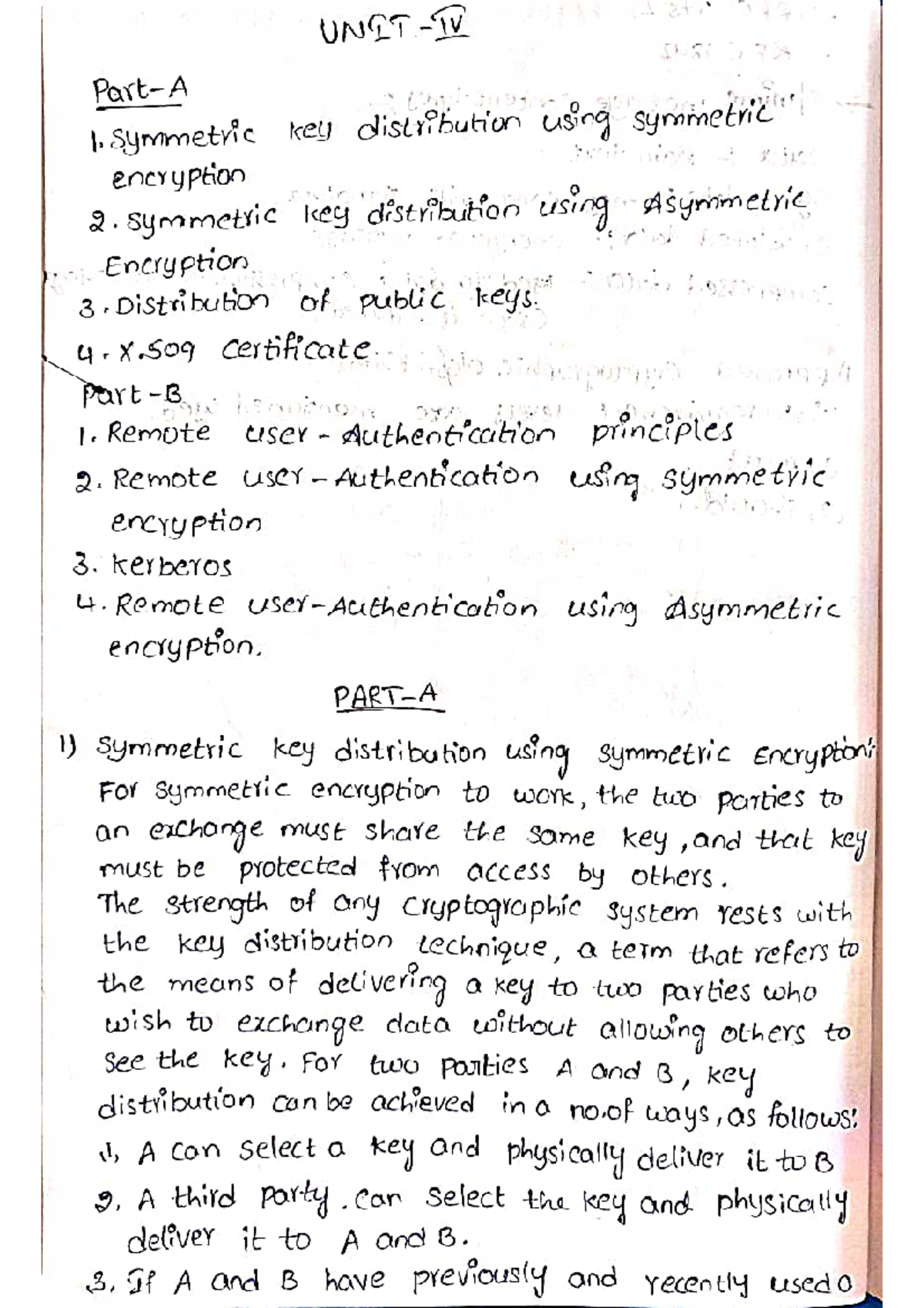 CNS unit 4 notes - CNS UNIT 4 - UNIT 1. symmetric key distribution ...