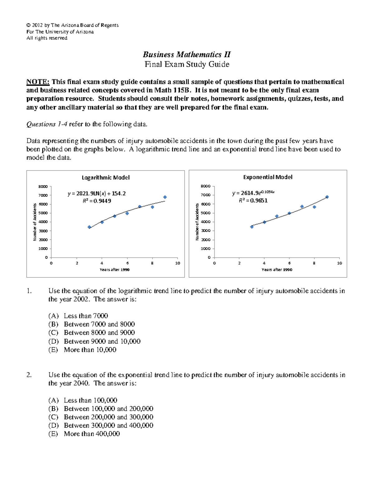 Math 115B Final Exam Study Guide: Key Concepts & Sample Q&As - Studocu
