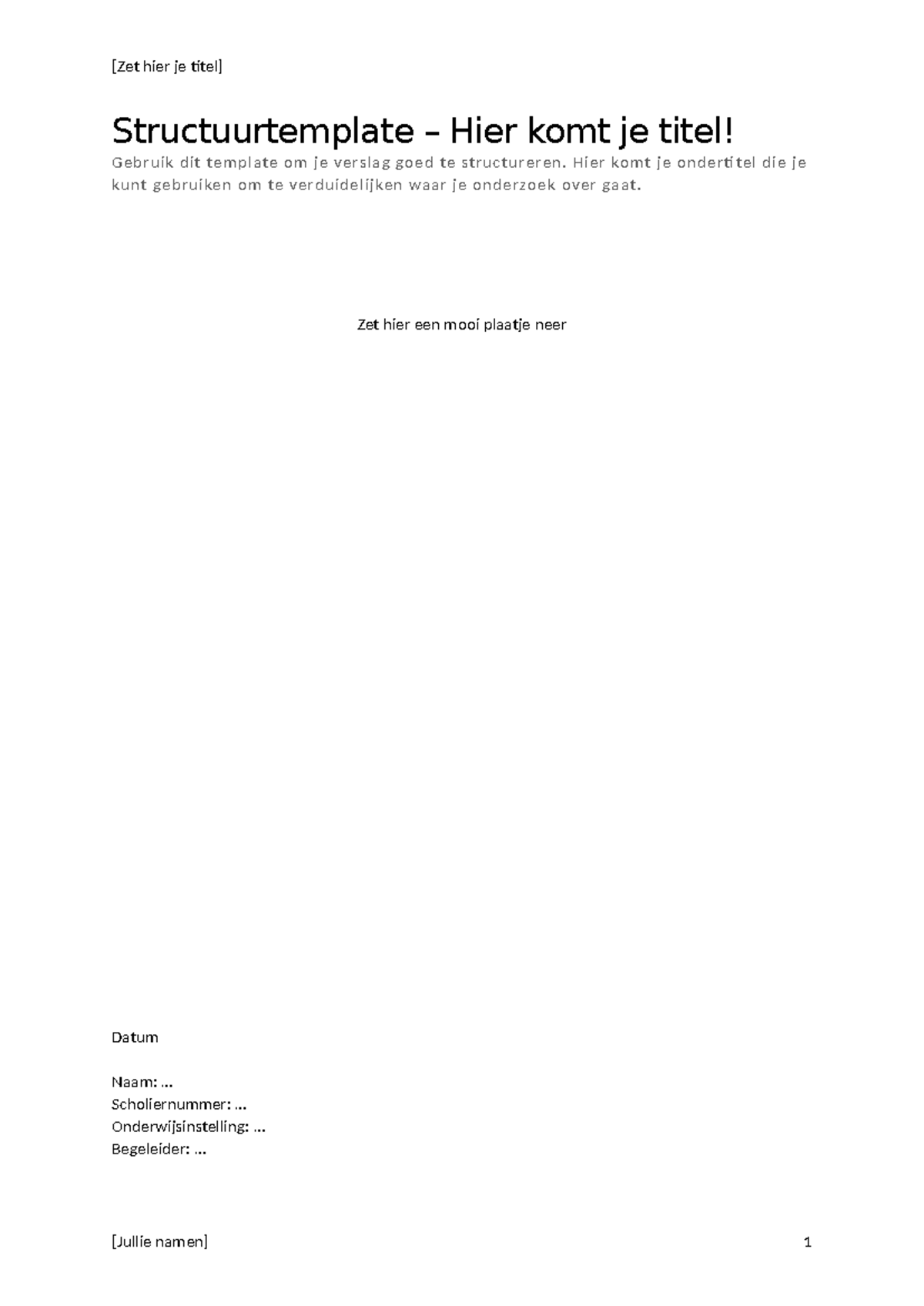 Structuurtemplate voor PWS Verslag: Stappen en Inhoud - Studeersnel