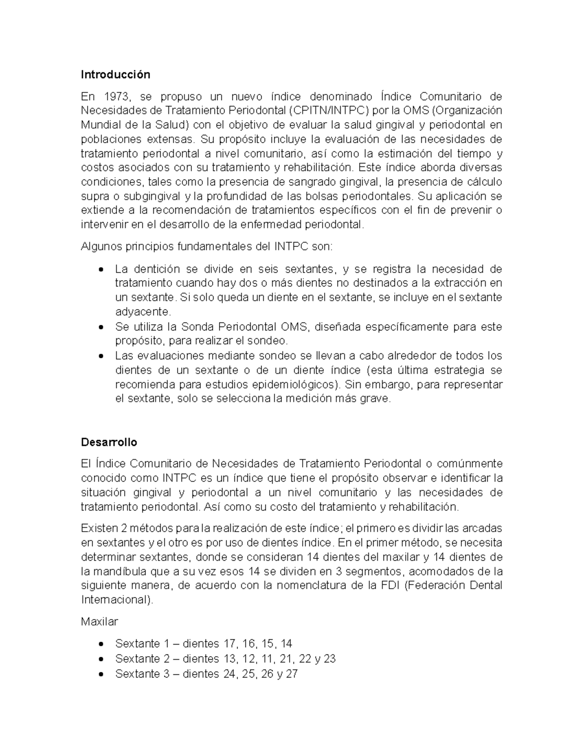 INTPC Índice de Necesidades de Tratamiento Periodontal Comunitario ...