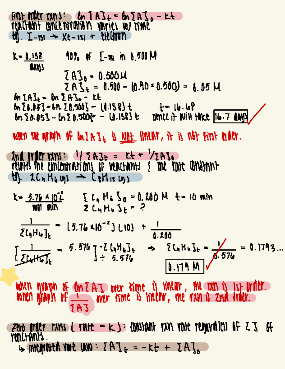 CHEM 203: First Order Reactions and Concentration Changes - Studocu