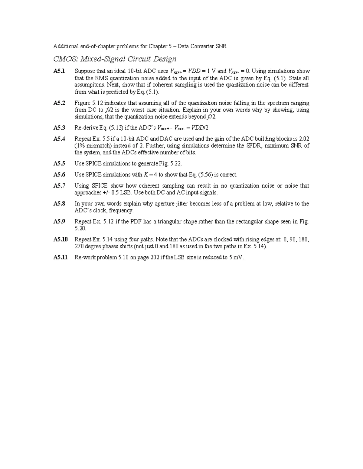 Ch7 MSD Homework: Data Converters & Modulator Simulations - Studocu