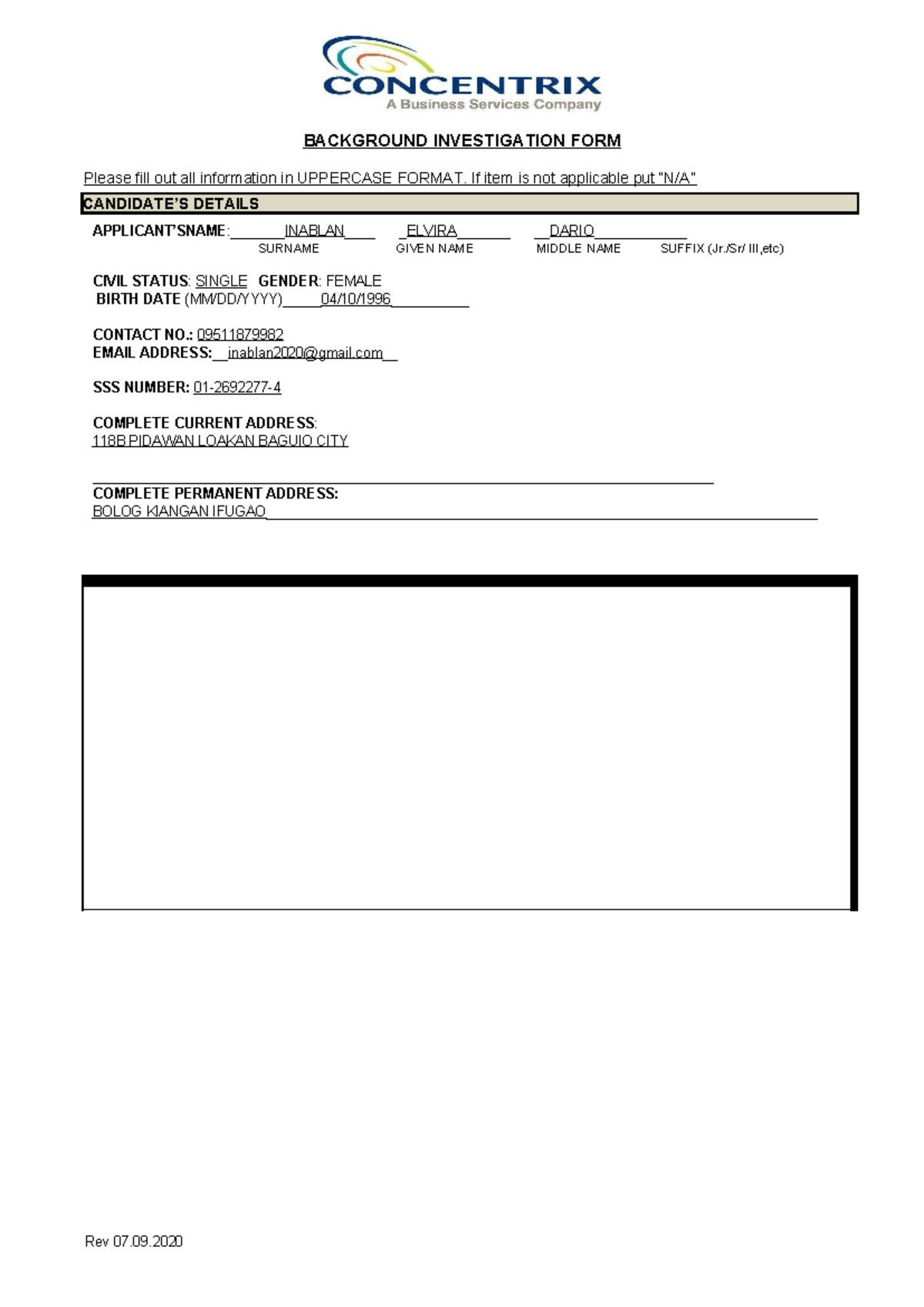 BACKGROUND INVESTIGATION FORM - 515863481 - Studocu