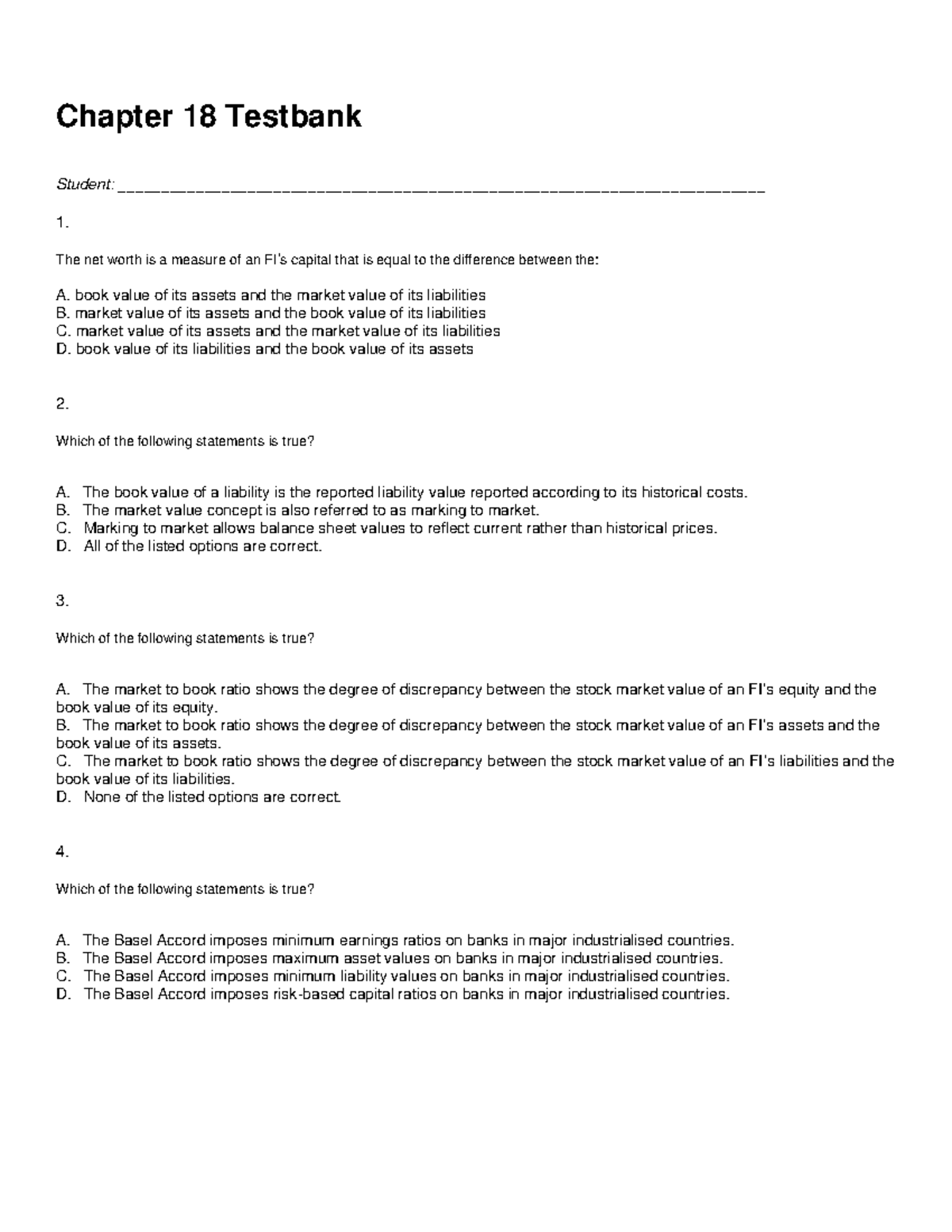 Chapter 18 Testbank - Comprehensive Study Resource for FI Concepts ...