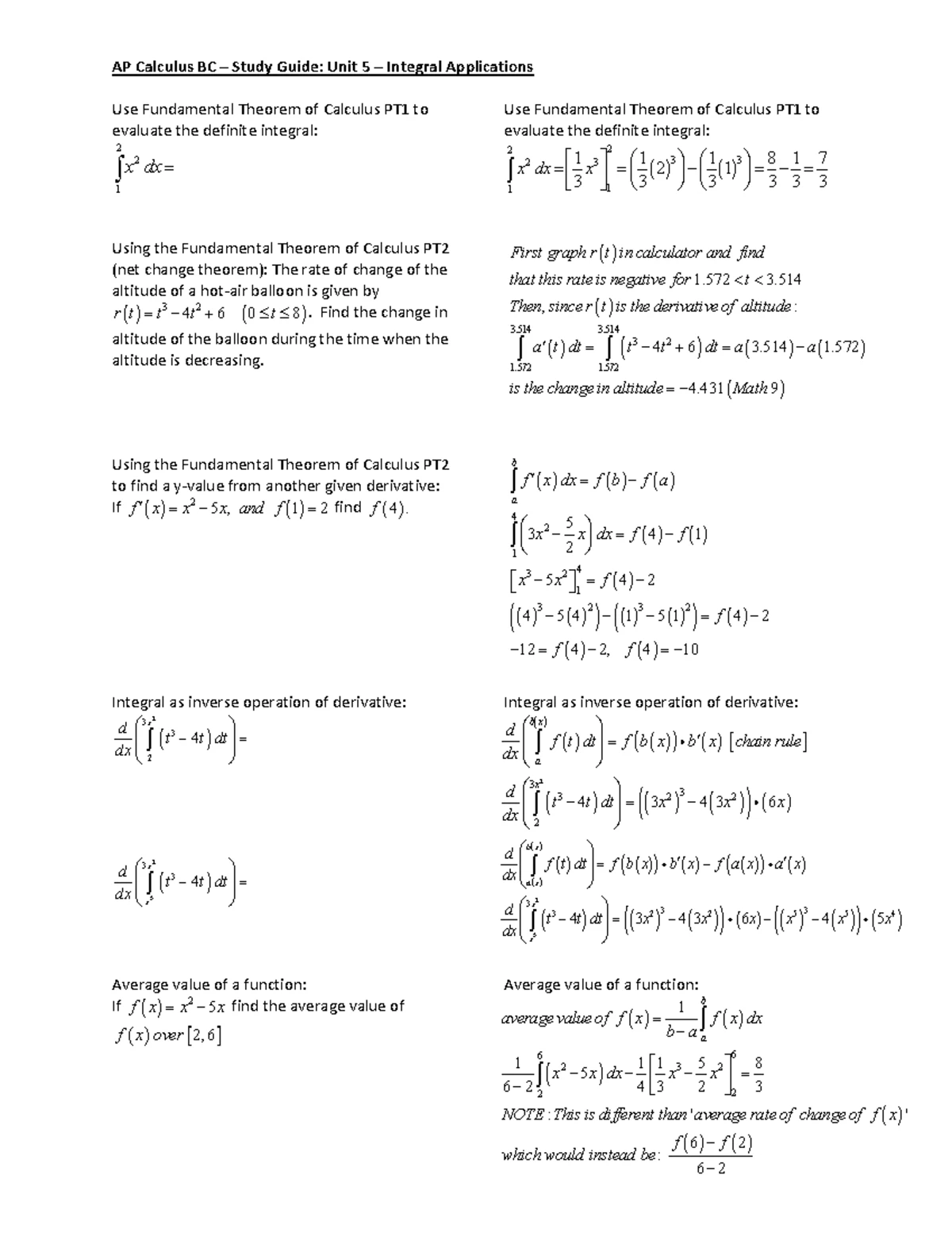 Apcalcbc study guide Unit3 Derivative Applications - AP Calculus BC ...