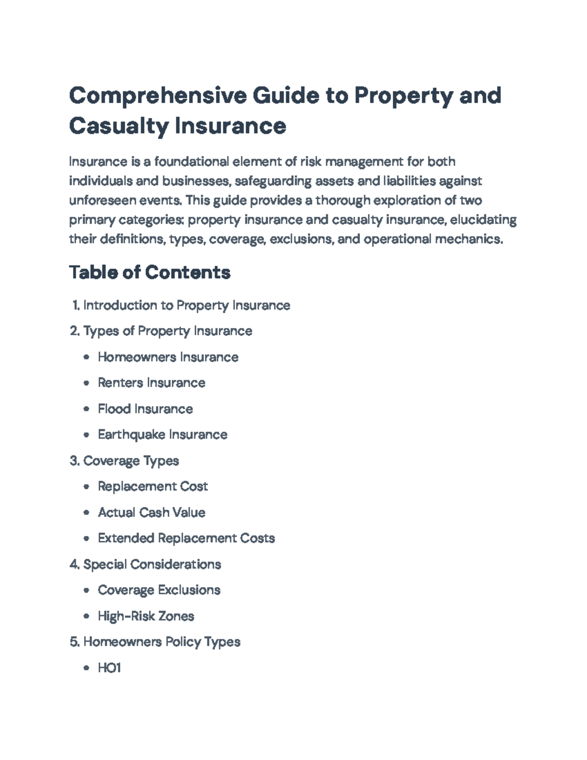 Comprehensive Guide to Property and Casualty Insurance Analysis ...
