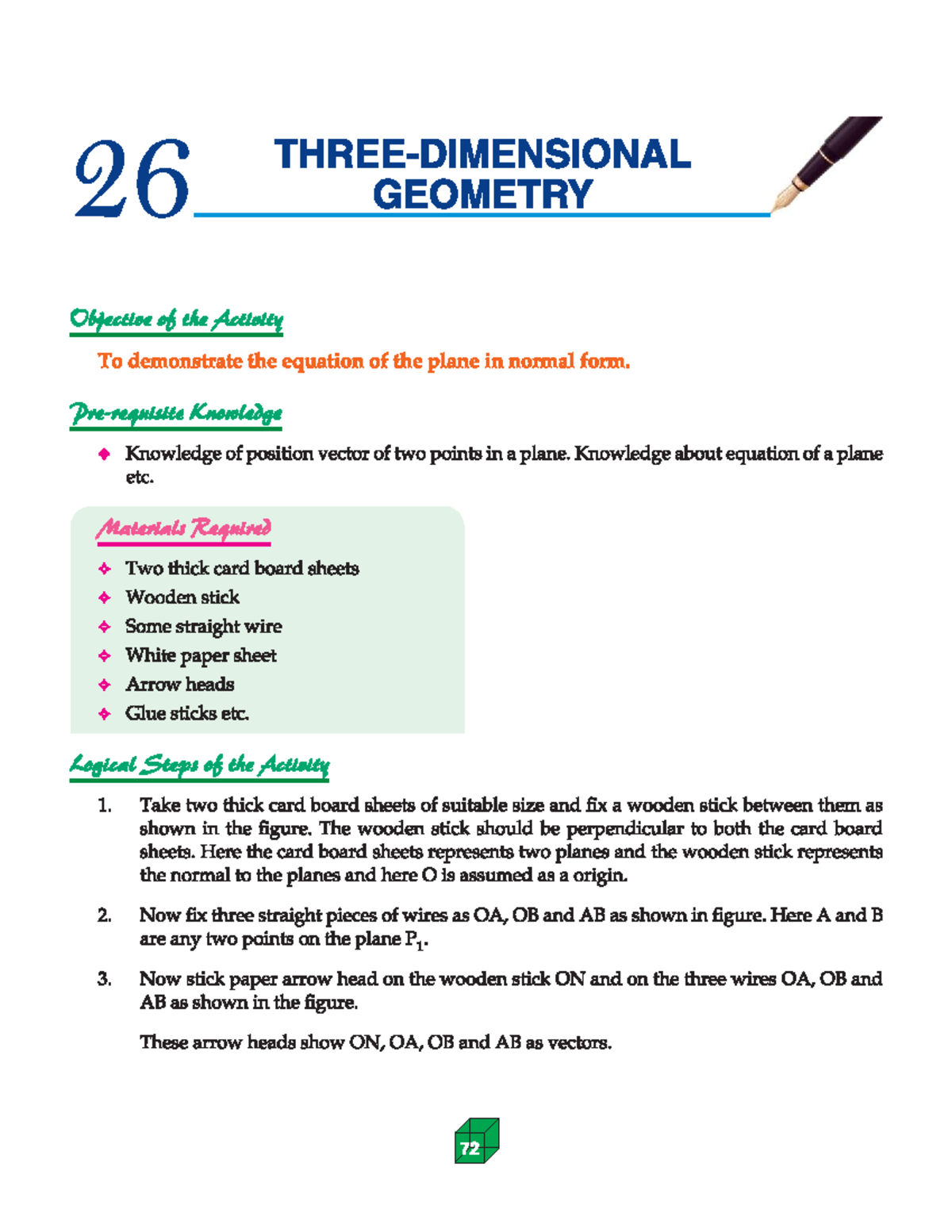 26 GEOMETRY: Activity on Equation of the Plane in Normal Form - Studocu