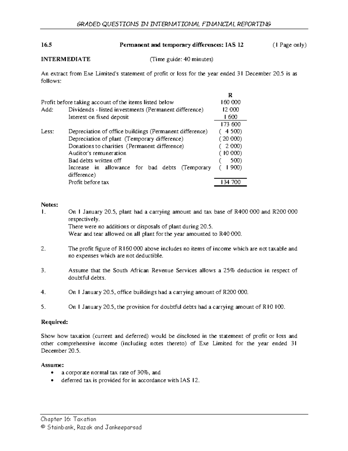 GRADED QUESTIONS IN INTERNATIONAL FINANCIAL REPORTING: IAS 12 ...