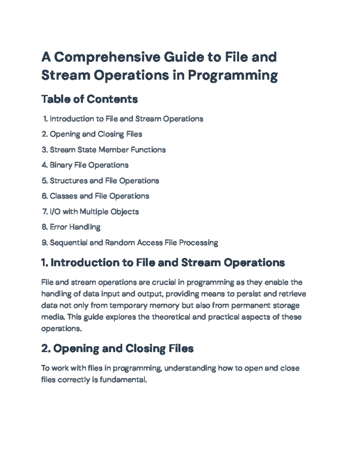 Comprehensive Guide to File and Stream Operations in Programming - I/O ...