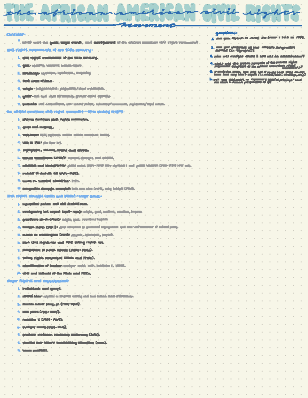 African American Civil Rights Movement Study Notes - Studocu