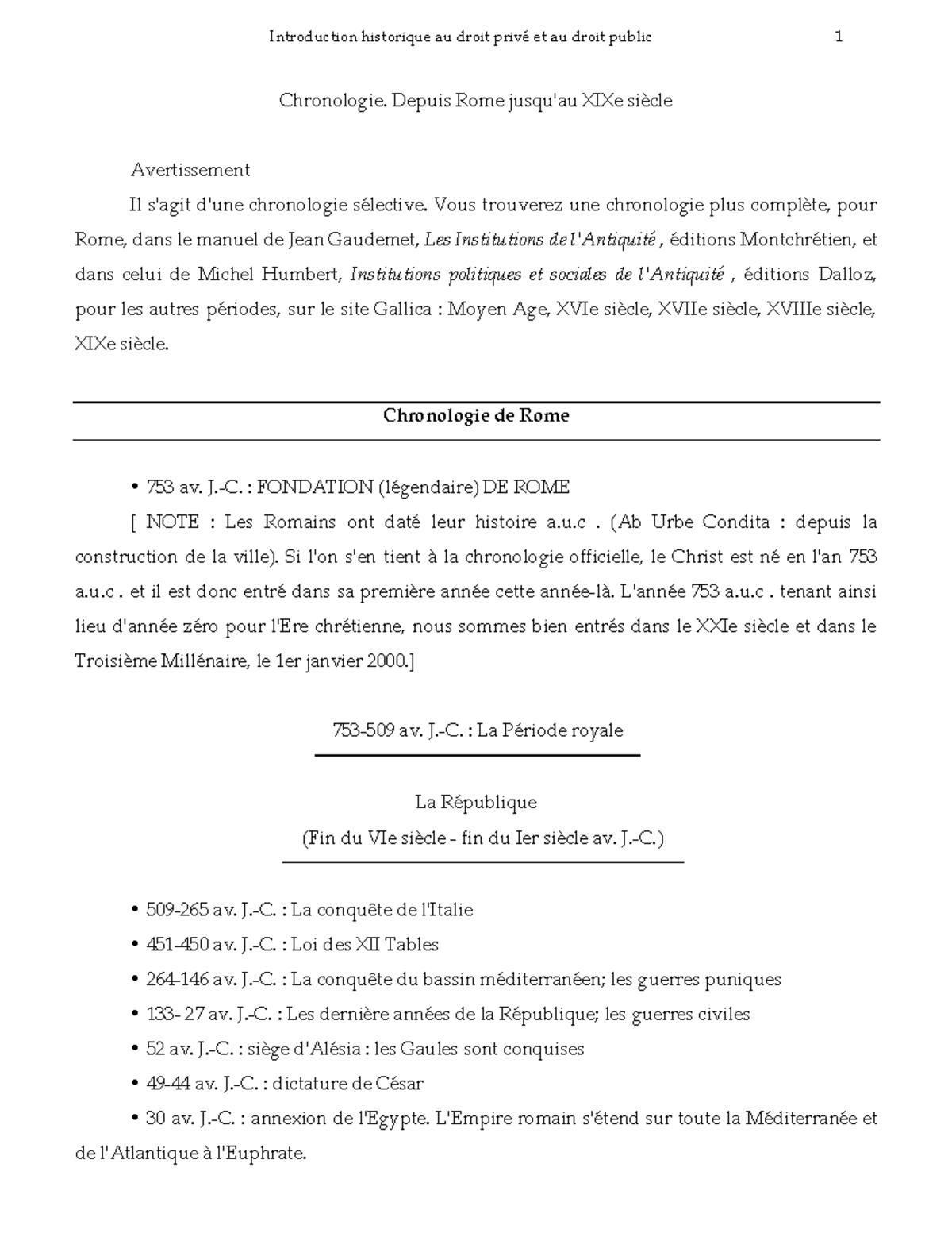 Chronologie G N Rale Dffchgvhbn Introduction Historique Au Droit Priv Et Au Droit Public