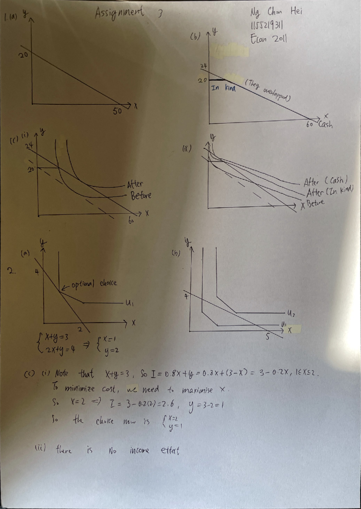 Econ2011 Assignment 3 - Optimization and Cost Minimization Analysis ...