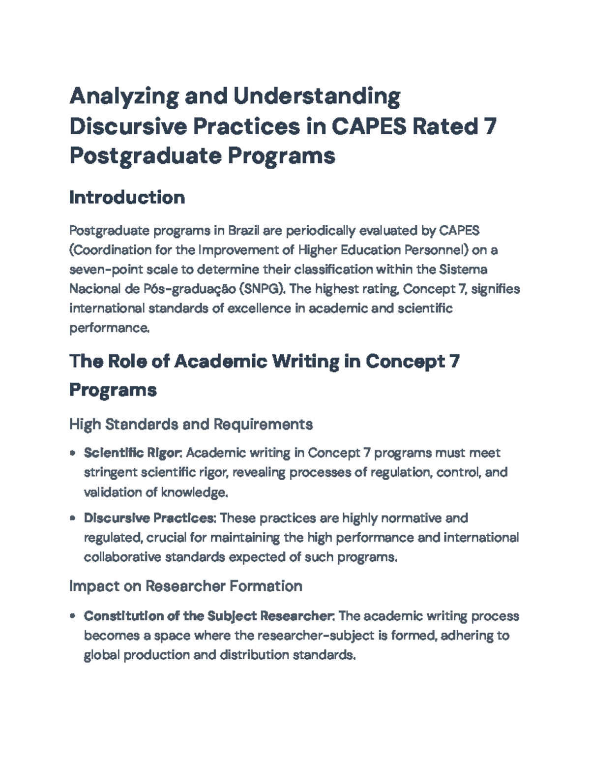 Discursive Practices in CAPES Concept 7 Postgraduate Programs Analysis ...