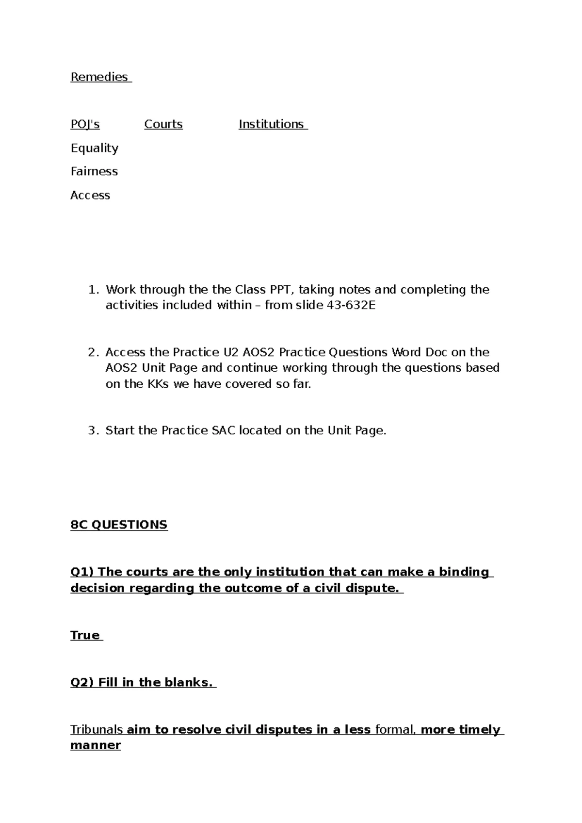 Basics of civil law - A civil matter begins when the plaintiff ( an ...