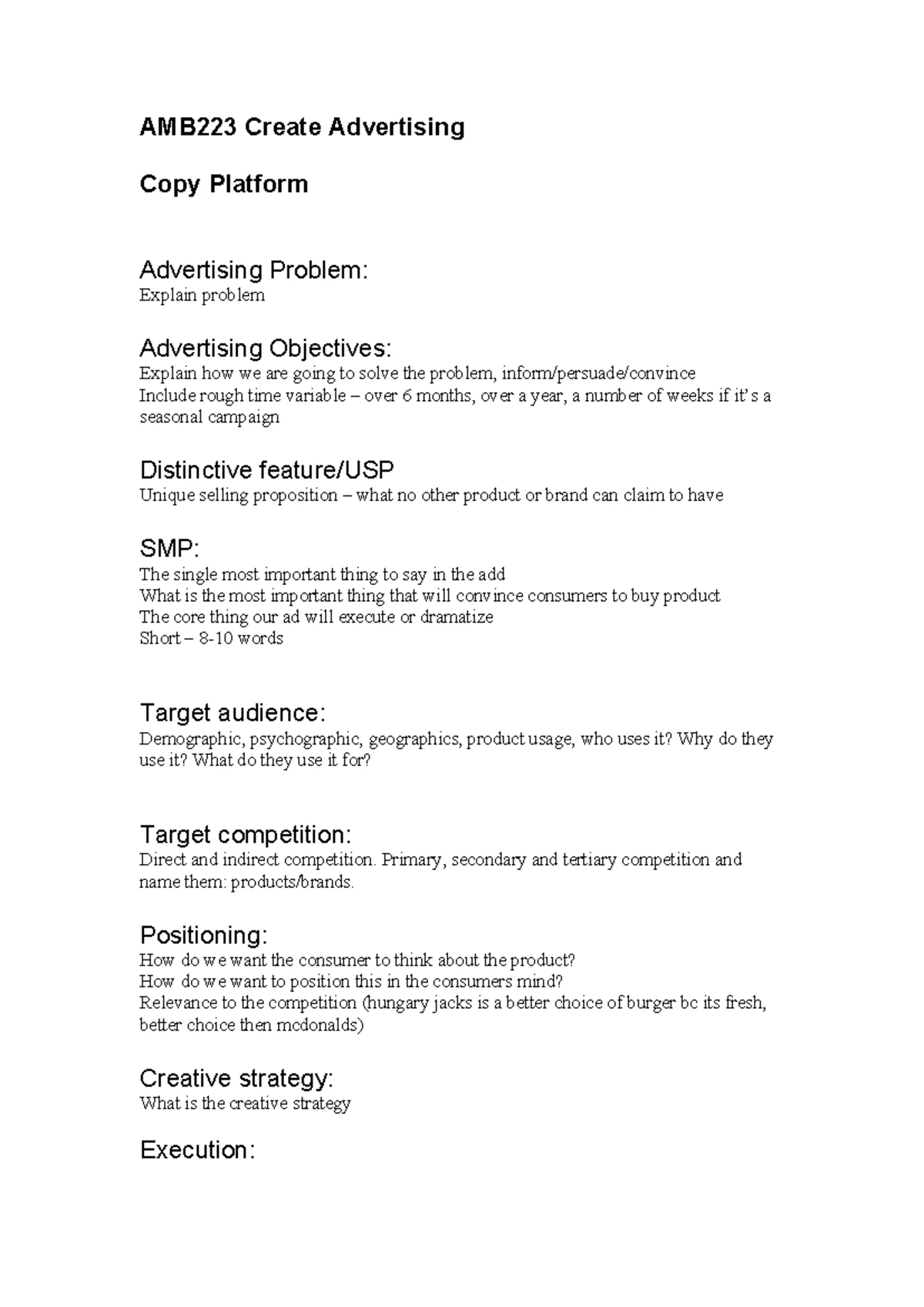 AMB223 Assessment 2: Creative Strategy for QUT's Advertising Course ...