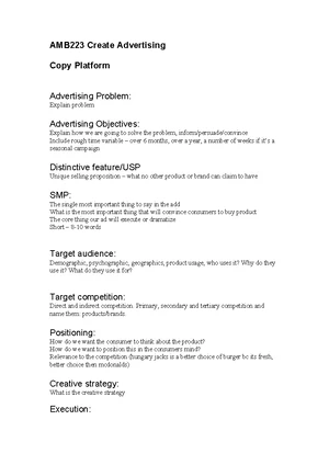 AMB223 Assessment 2: Creative Strategy for QUT's Advertising Course ...
