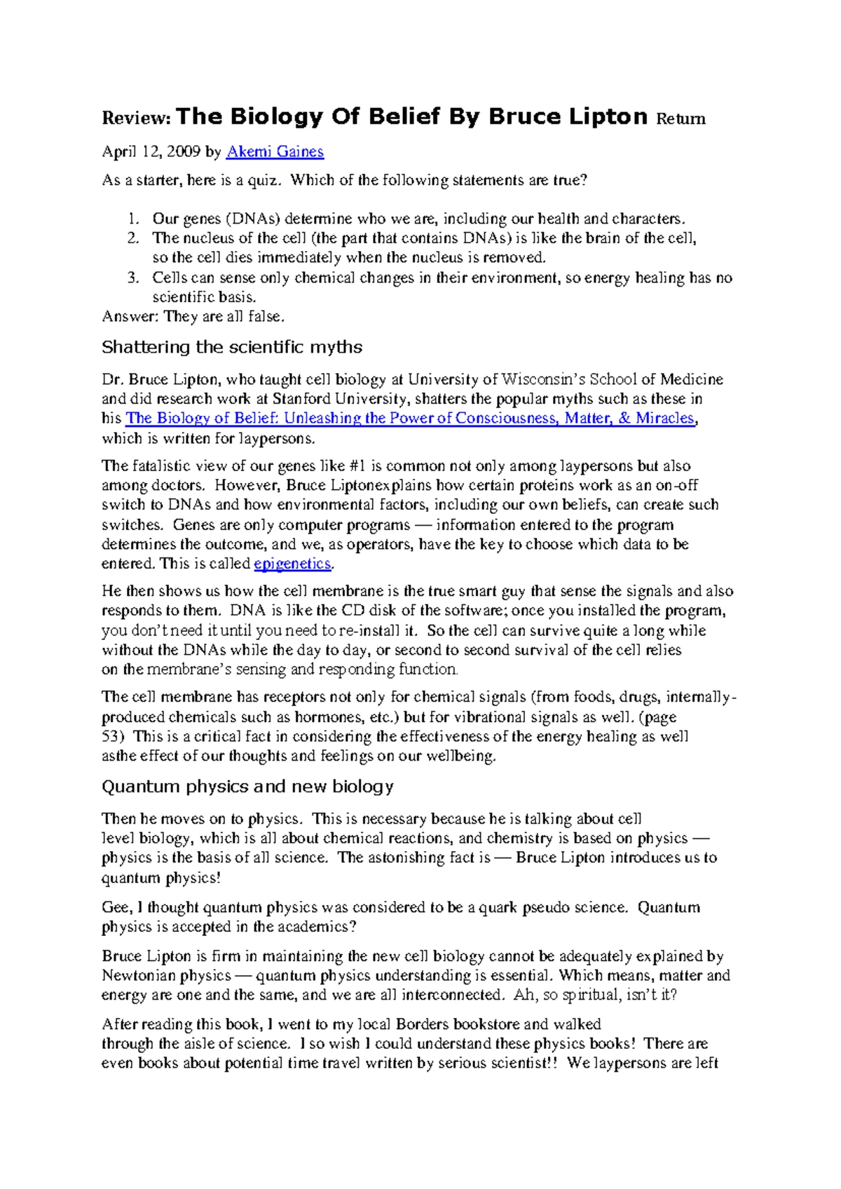 RPPF 6 Biology: Reflections on Planning and Progress for EE - Studocu