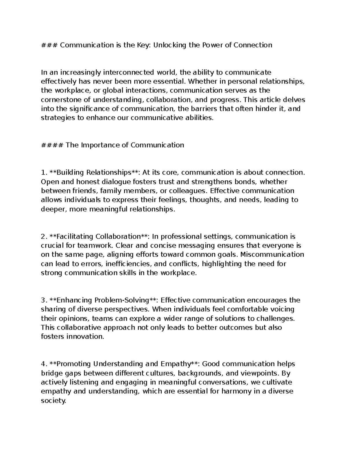 Communication Skills: Key Strategies for Effective Connection - Studocu