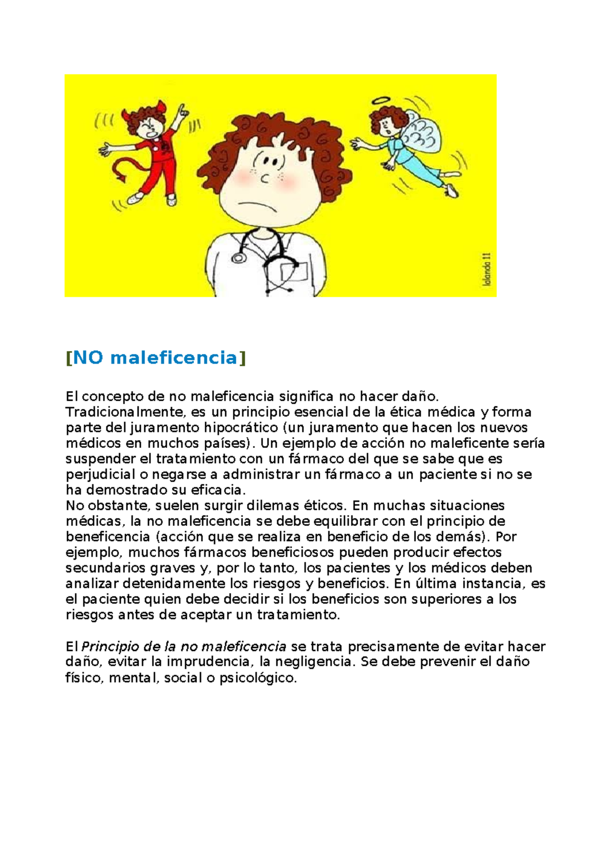 No maleficiencia - La no maleficencia - [NO maleficencia] El concepto ...