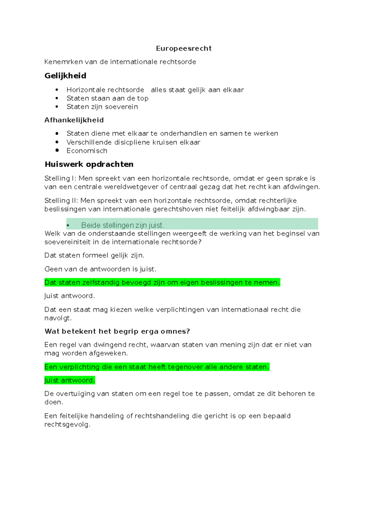 Internationaal en Europees Recht: Kenmerken en Structuren van de ...
