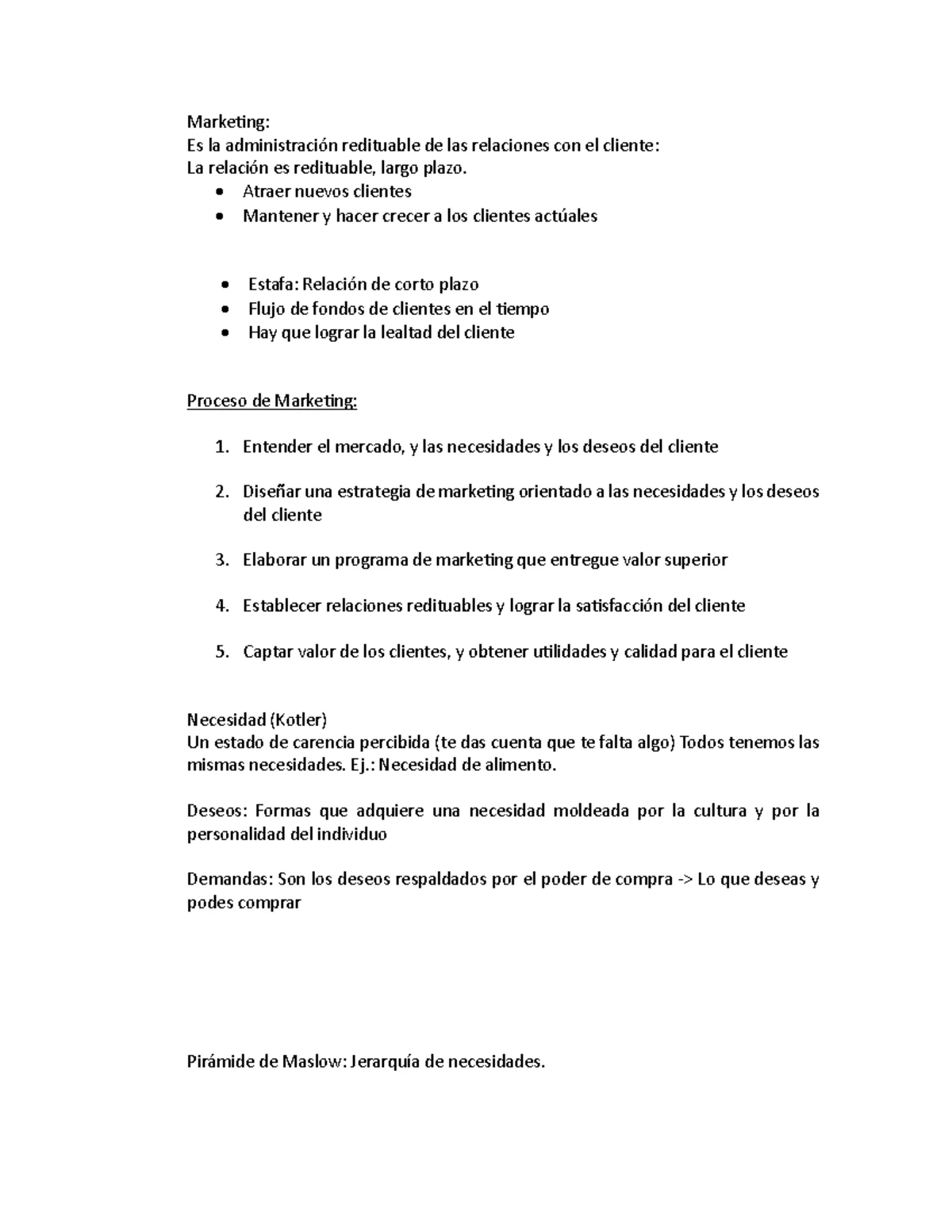 Resumen Final MKT 1: Conceptos Clave y Estrategias en Marketing - Studocu
