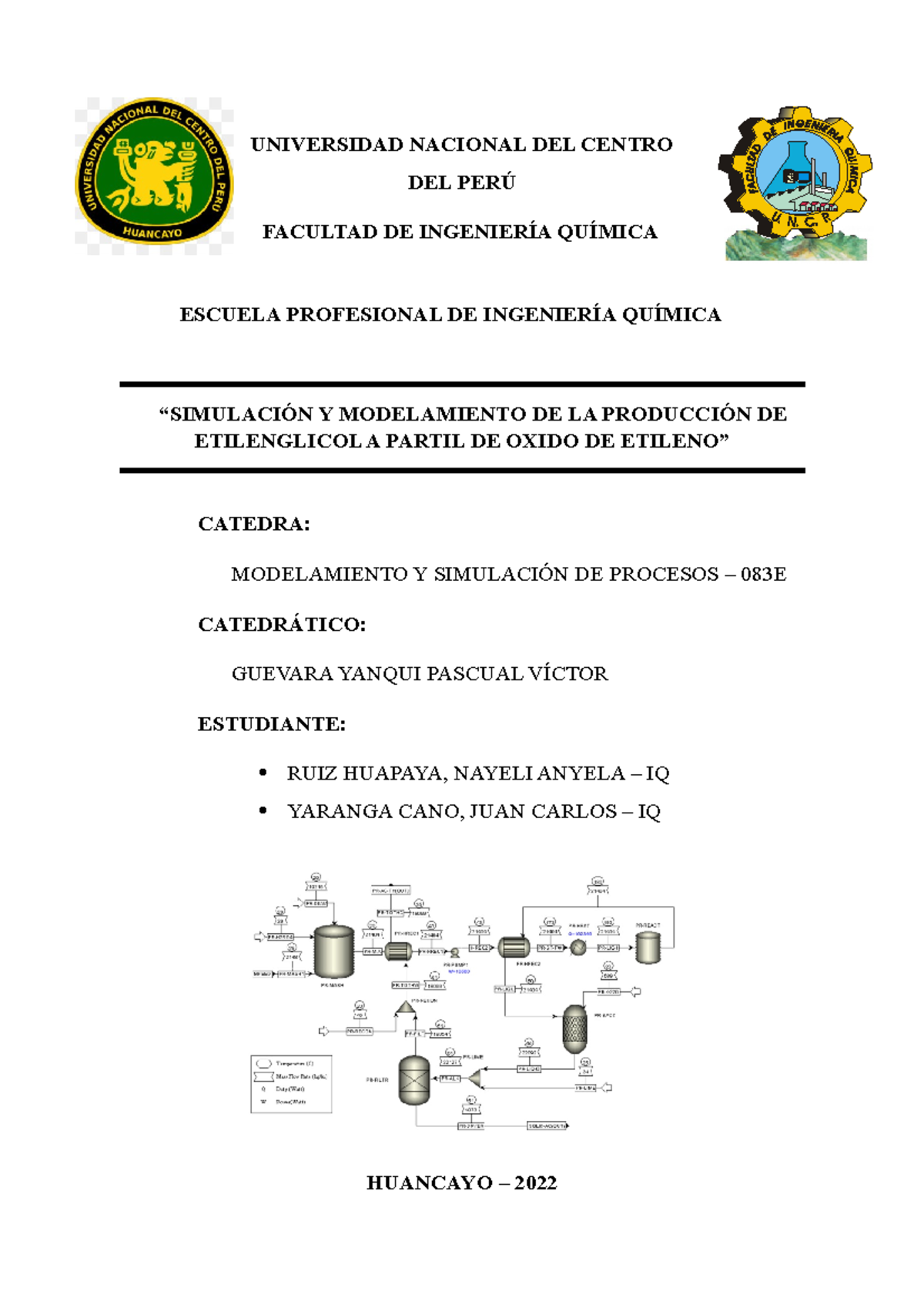 Estudio de Producción de Etilenglicol: Modelamiento y Simulación 083E ...