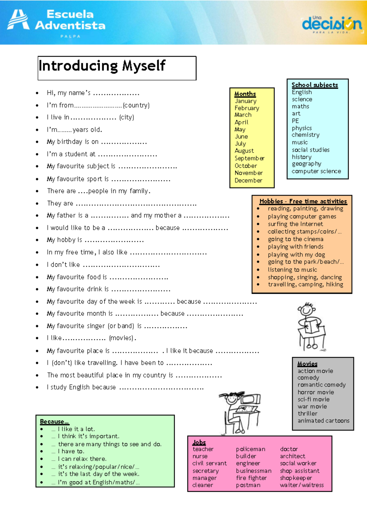 26 3rd Grade Worksheet - Introducing Myself - Studocu