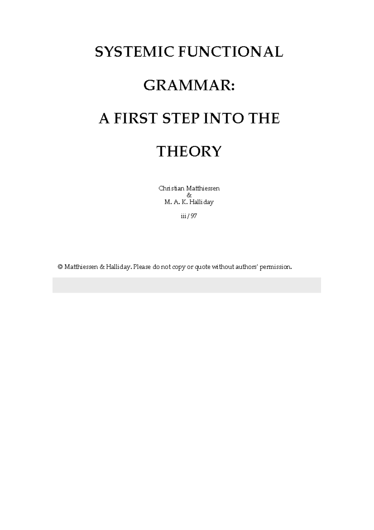 Systemic Functional Grammar: An Introductory Overview (ENG 230322 ...