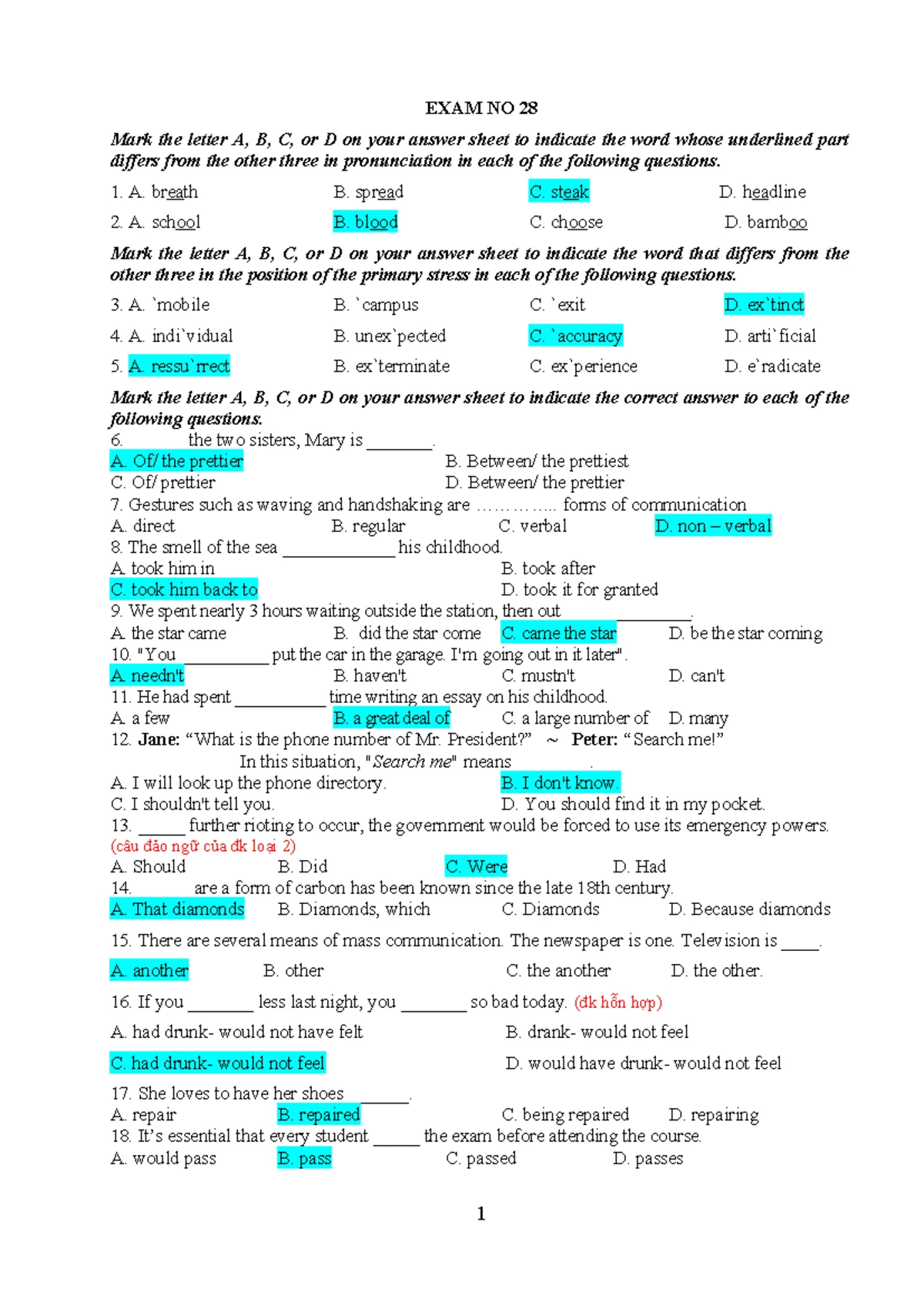 TP Practice Tests 3 & 4 - Key Concepts and Answers - Studocu