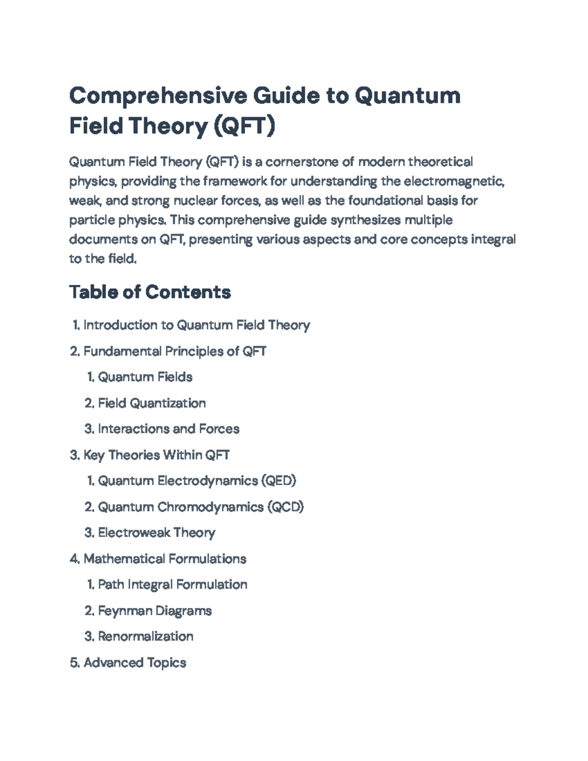 Comprehensive Guide to Quantum Field Theory (QFT): Overview ...