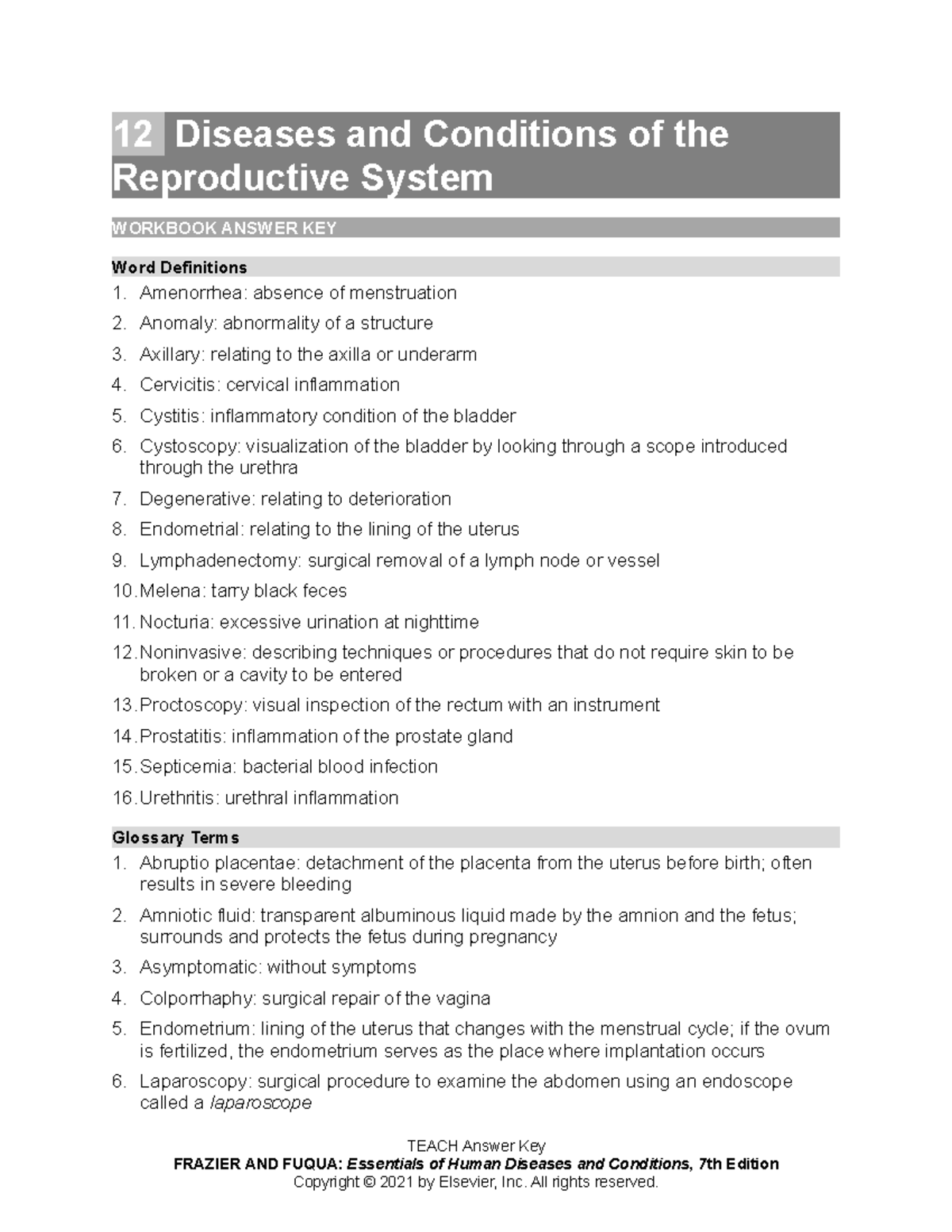 Ans Chapter 010 - HLT workbook answers - 10 Diseases and