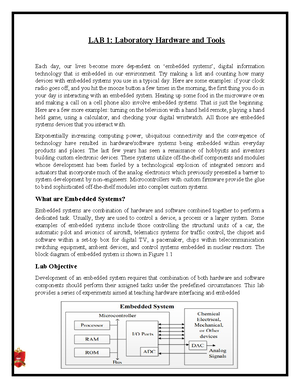Experiment 1 Laboratory Hardware and Tools - Try making a list and ...