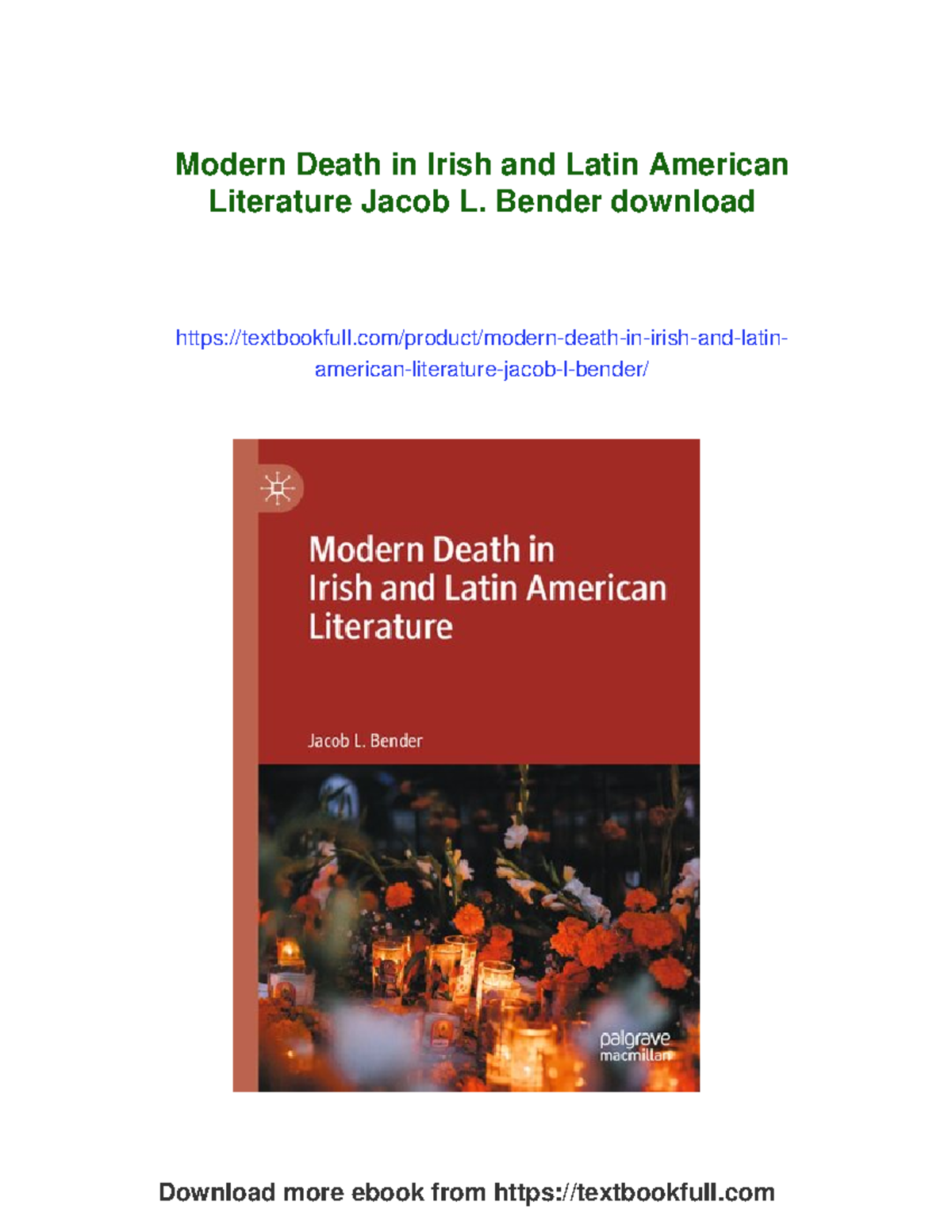 Modern Death in Irish and Latin American Literature: A Comparative ...