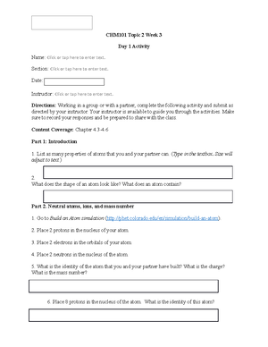 CHEM 113 c - notes - CHM113 Chapter 1 Lesson Plan Chemistry: An ...